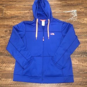 The north face blue/orange hoodie